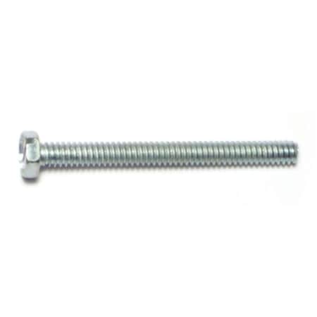 #10-24 X 2 In Slotted Hex Machine Screw, Zinc Plated Steel, 20 PK